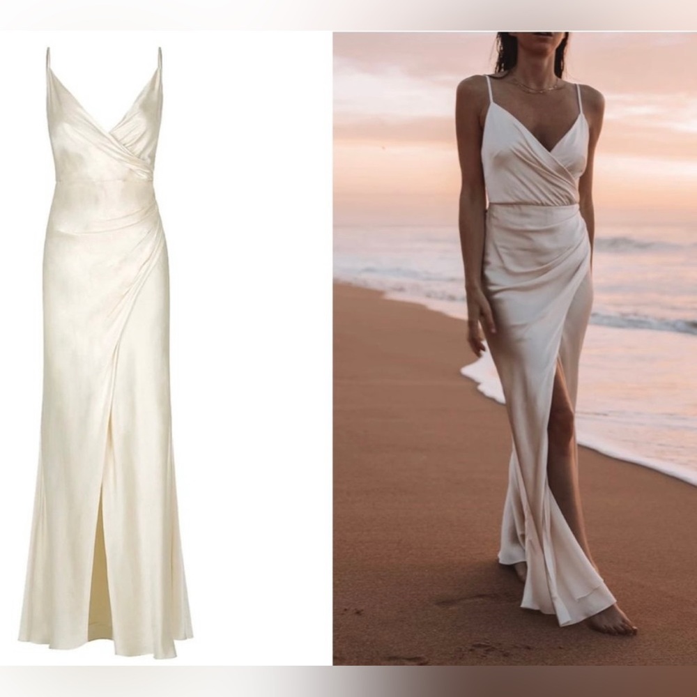 Shona Joy La Lune cross draped maxi dress Size 8
